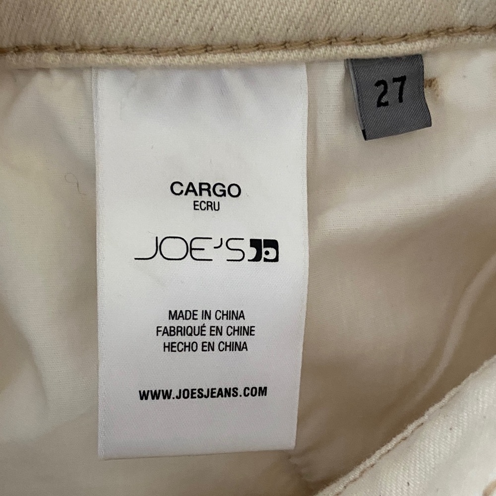 Joe’s Jeans Wide Leg Cargo Pants, in Ecru Size 27 - Picture 7 of 12